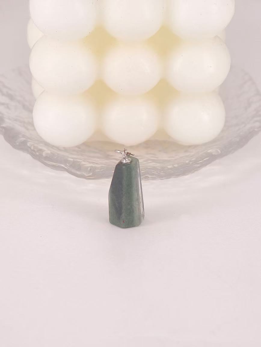 Natural Green Phantom Crystal Sterling Silver Pendant image