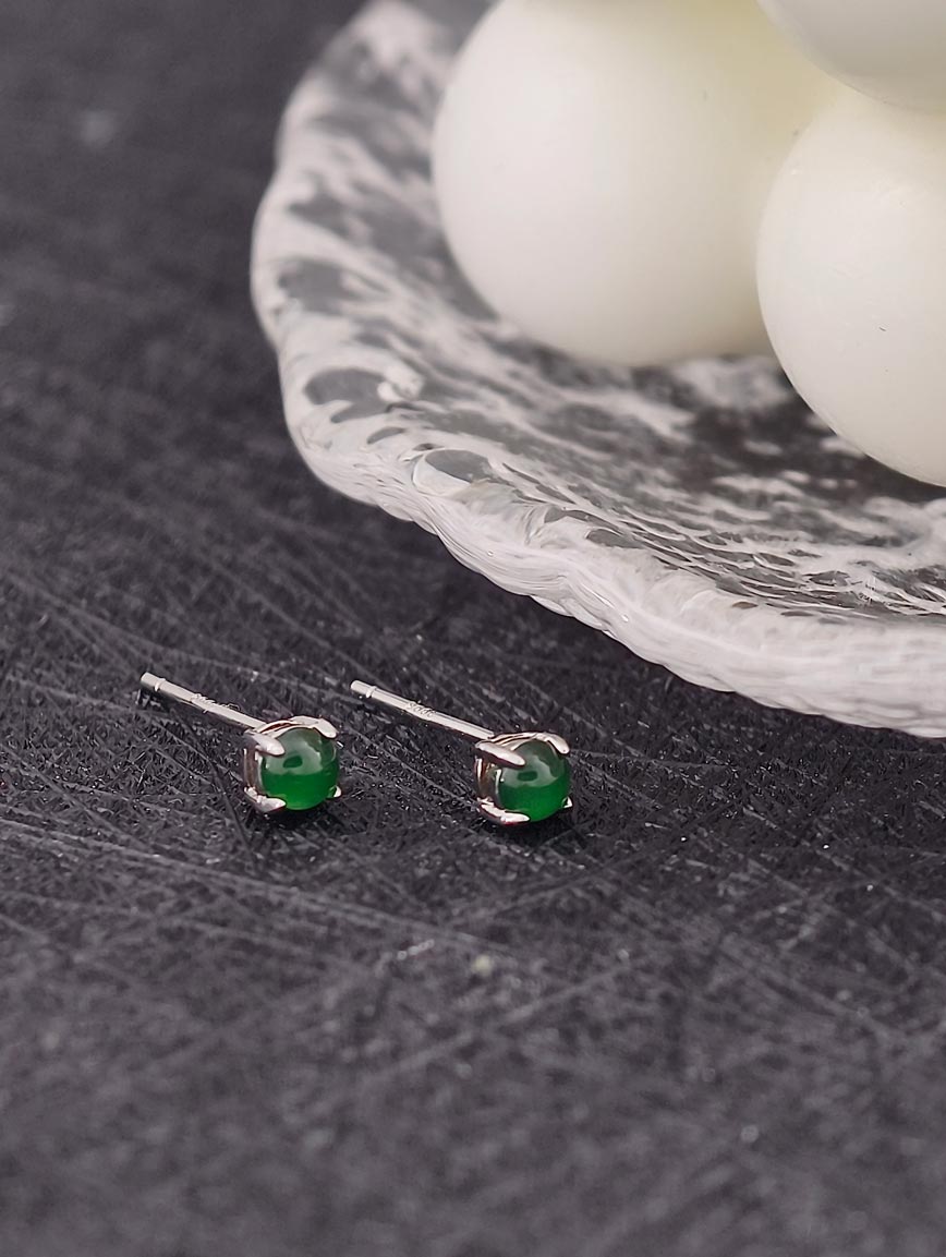 Natural Jadeite Simple Style Earrings image
