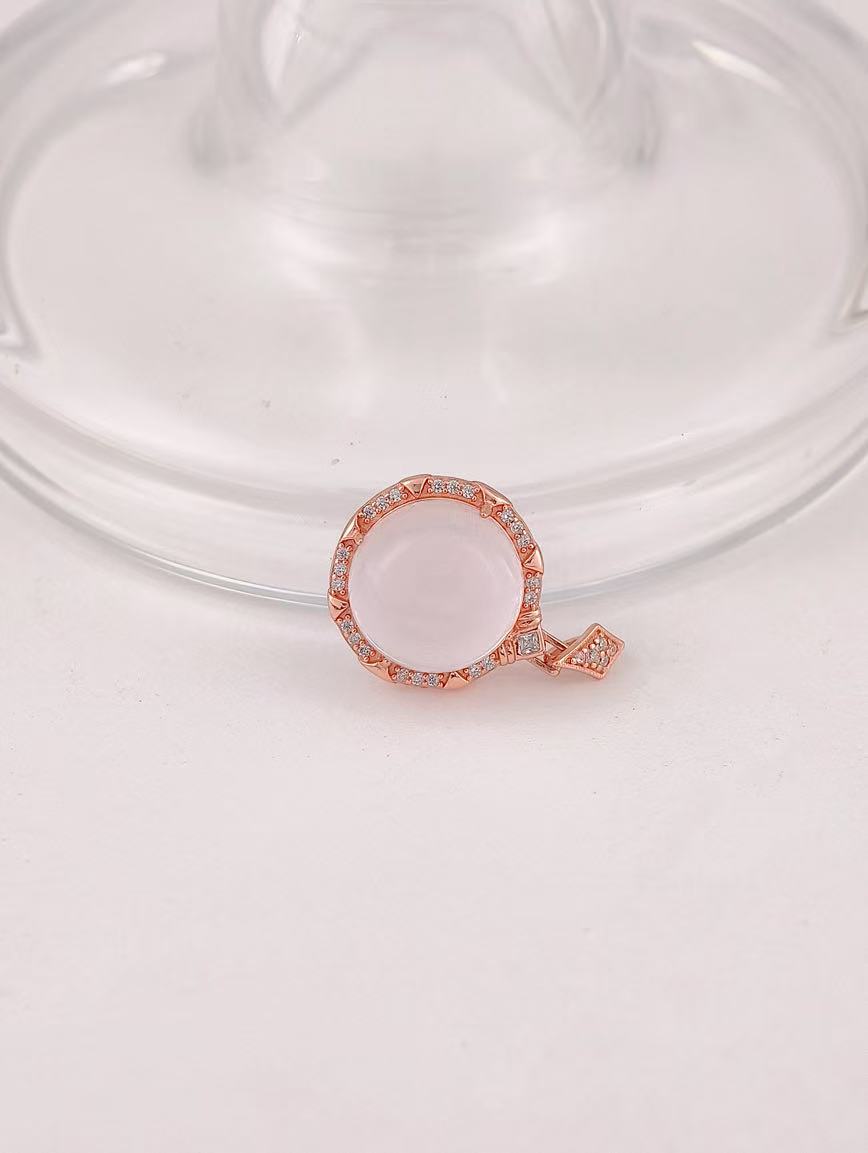 Natural Rose Quartz Sterling Silver Pendant image