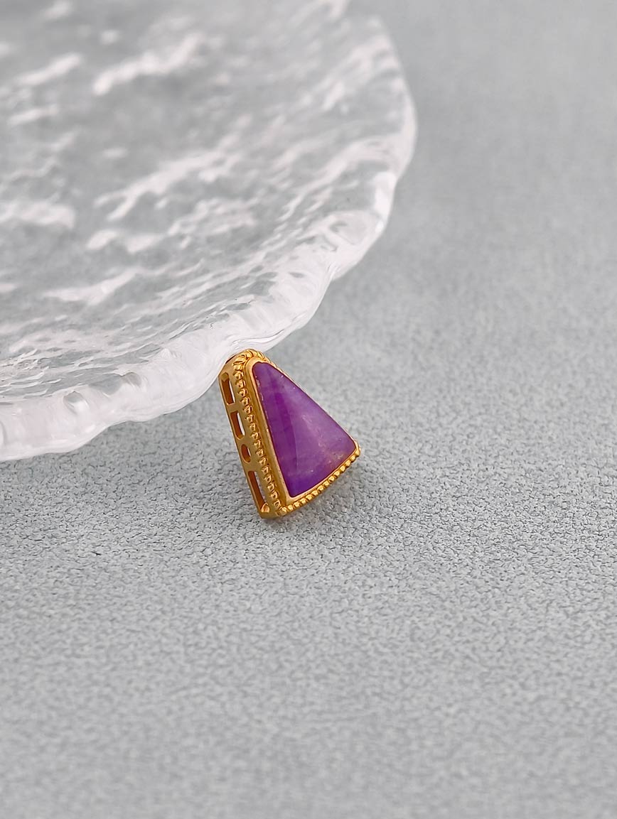 18K Gold Natural Sugilite Unique Style DIY Accessory image