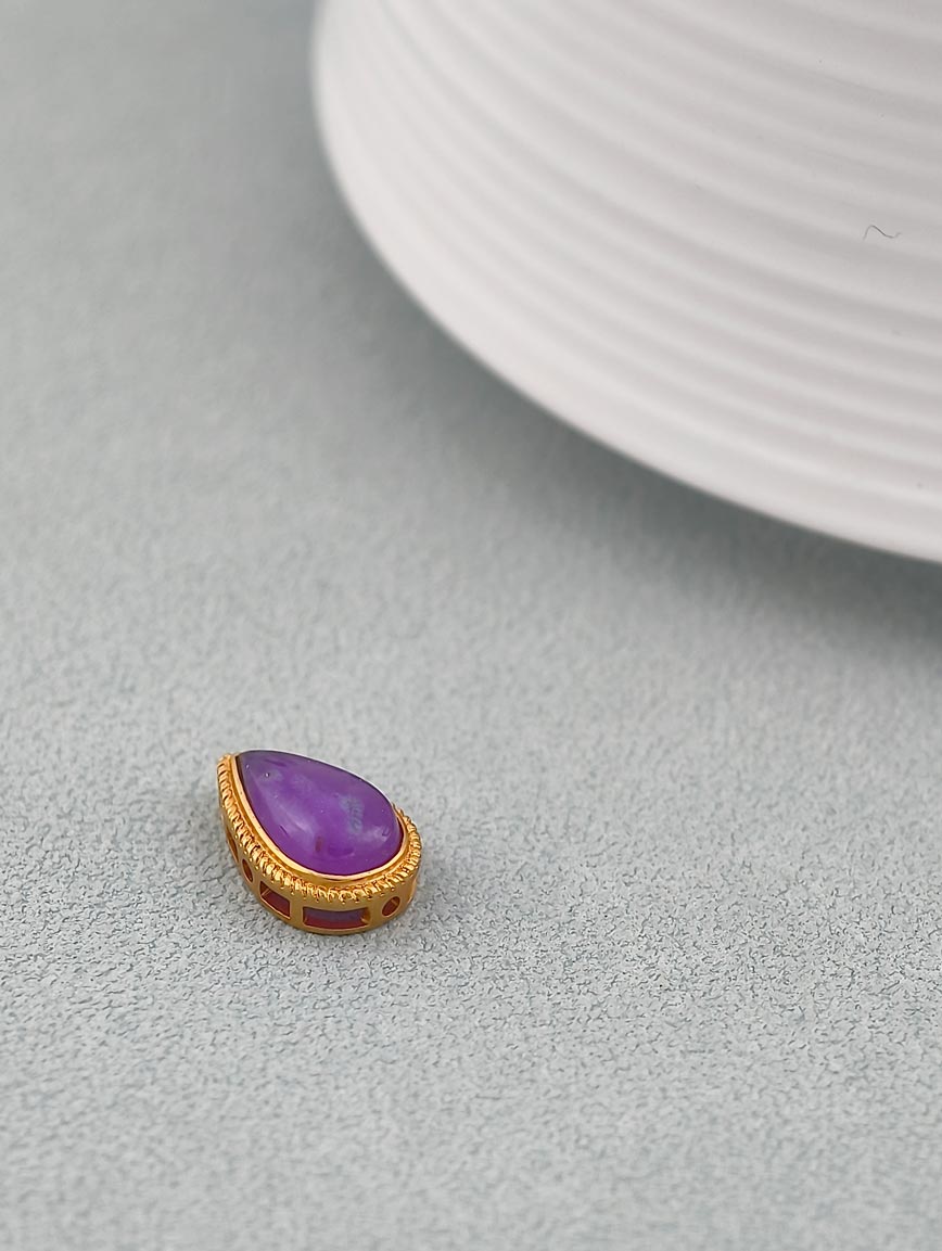 18K Gold Water Drop Shaped Sugilite DIY Accessory image
