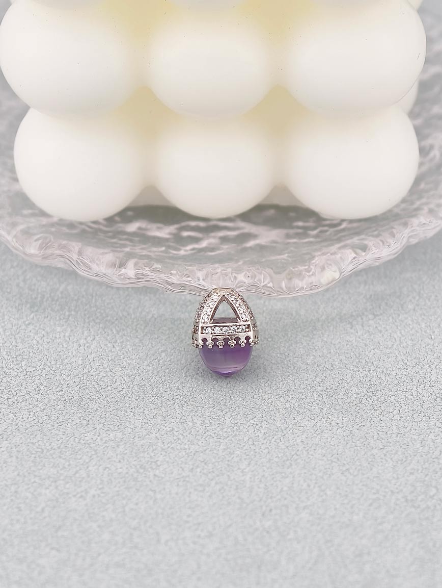 Natural Amethyst Sugar Tower Pendant image