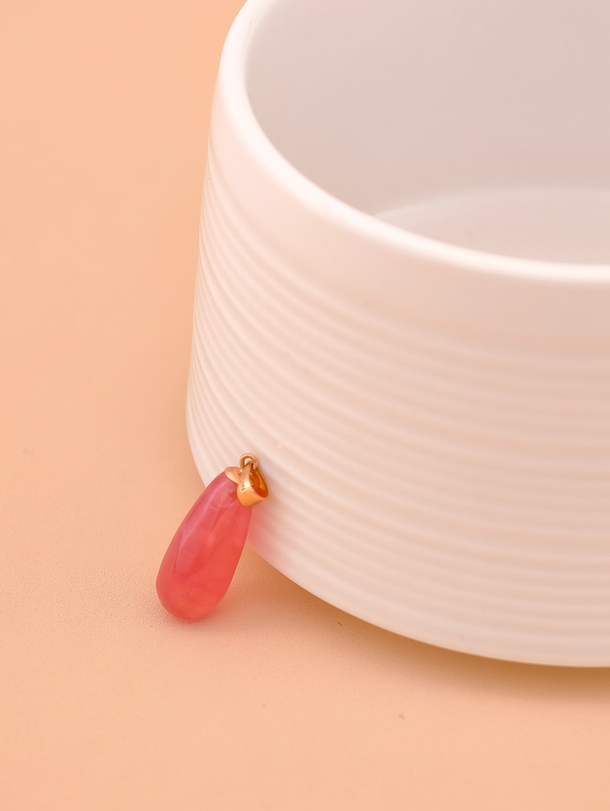 18K Gold Natural Rhodochrosite Pendant image