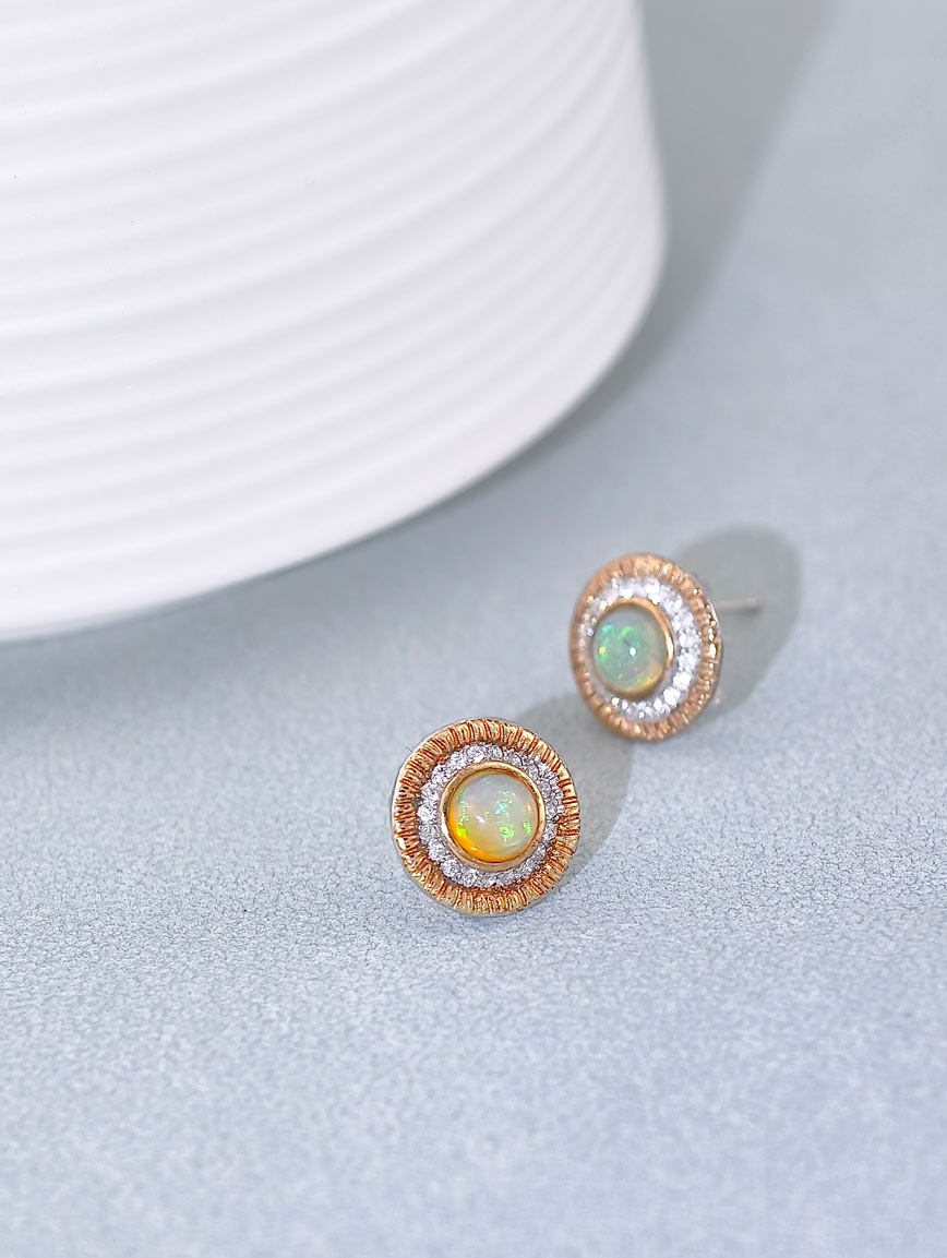 Natural Opal Sterling Silver Earrings image