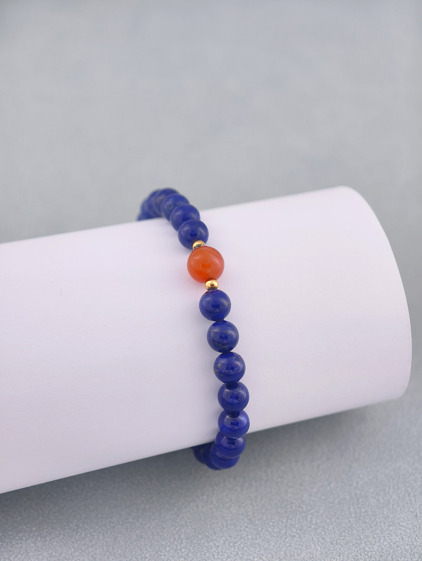 Natural Lapis Lazuli with South Red Agate Bracelet image