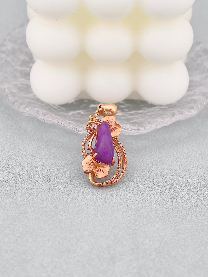 18K Gold Sugilite Exquisite Style Pendant image