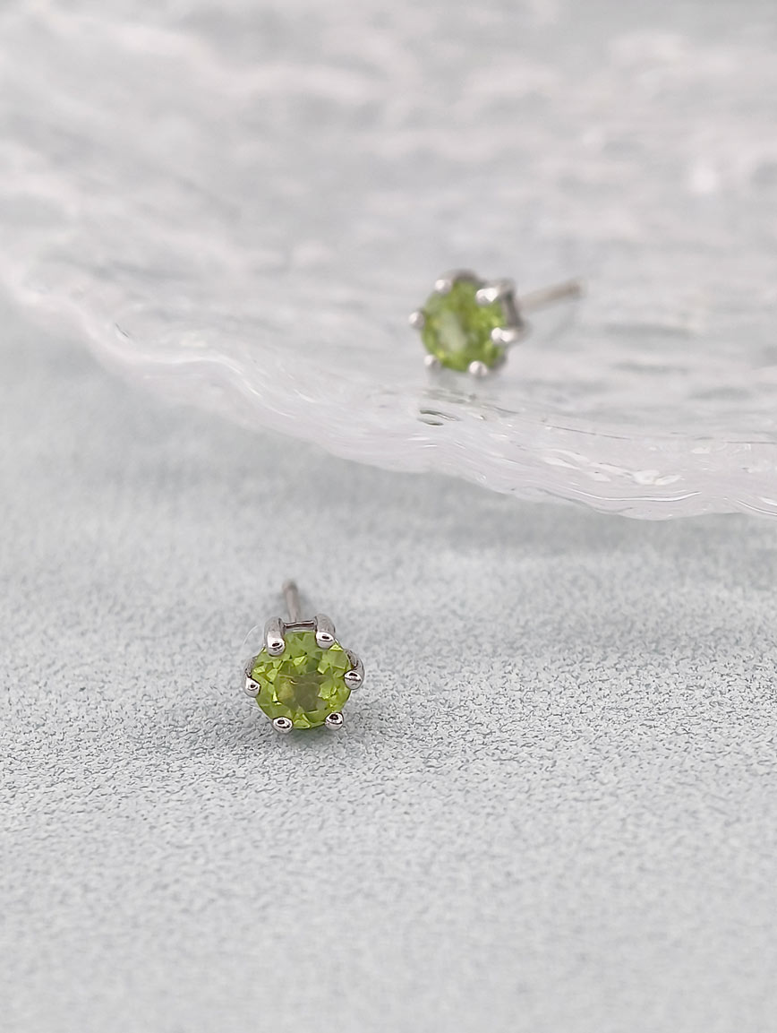 Natural Peridot Sterling Silver Earrings image