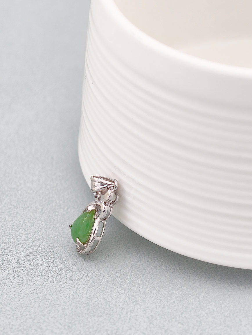 Natural Jadeite Sterling Silver Pendant image