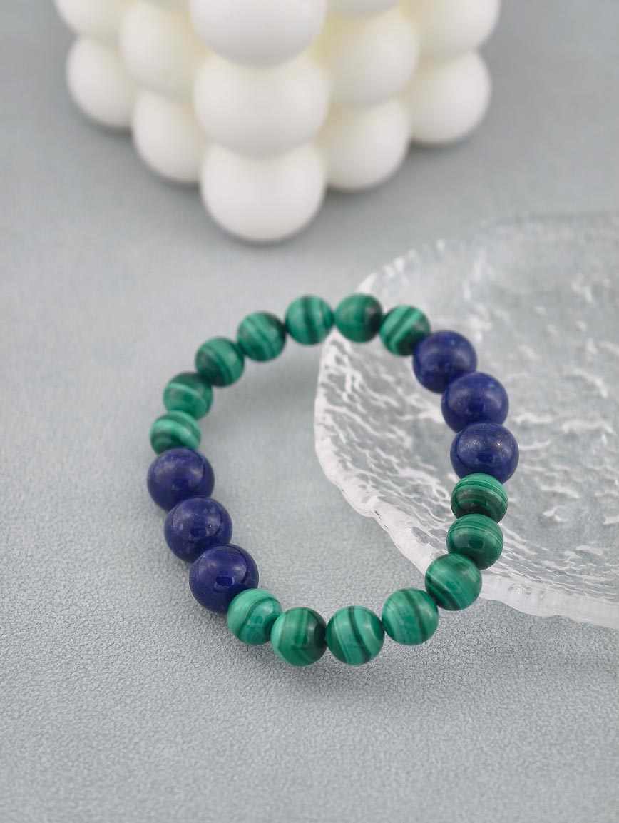 Natural Lapis Lazuli and Malachite Bracelet image