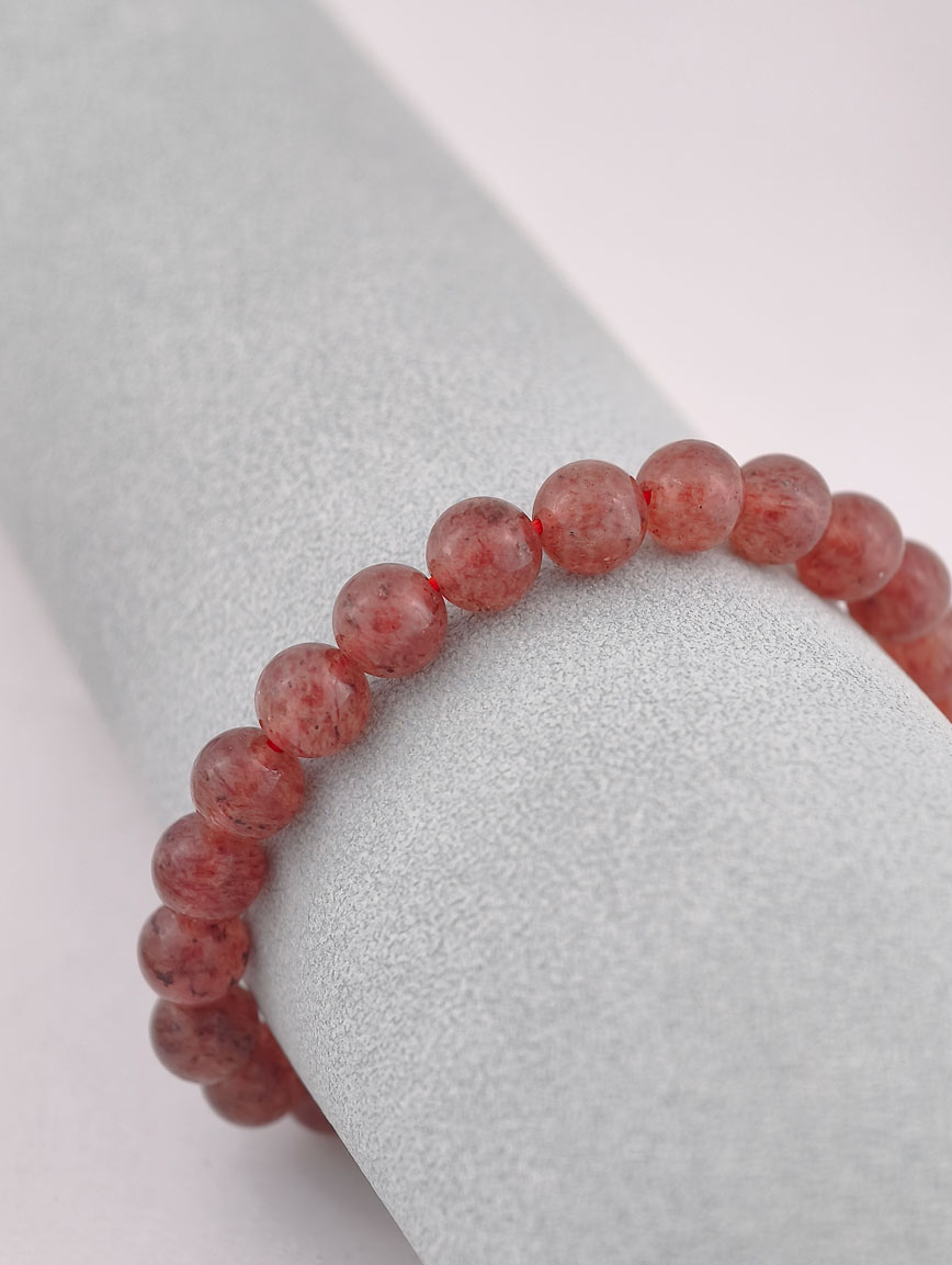 Natural Strawberry Quartz Simple Style Bracelet image