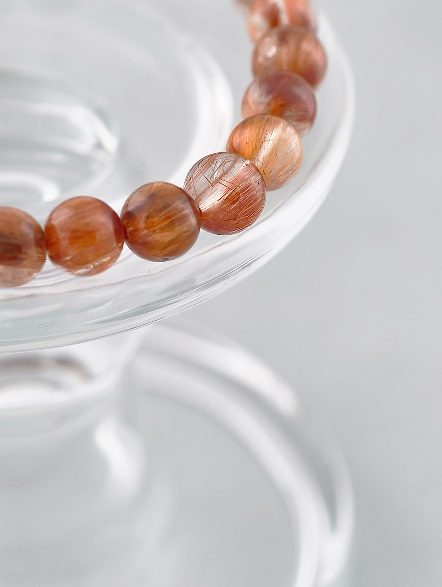 Natural Brazilian Copper Rutilated Quartz Bracelet image