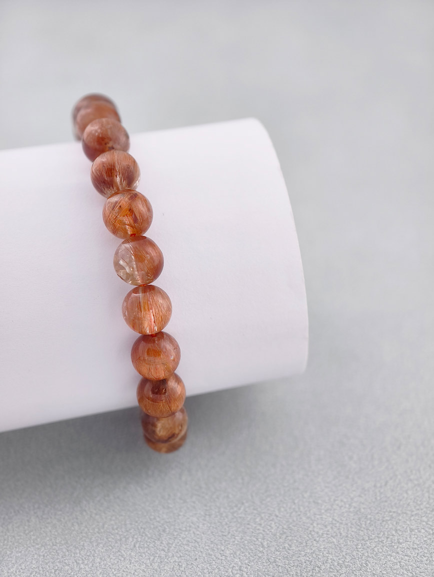 Natural Brazilian Copper Rutilated Quartz Bracelet image