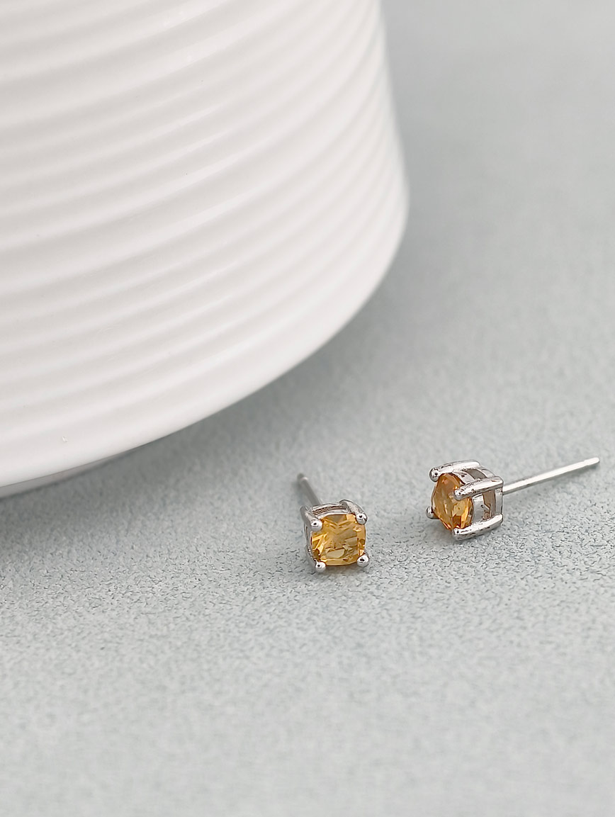 Natural Citrine Sterling Silver Earrings image
