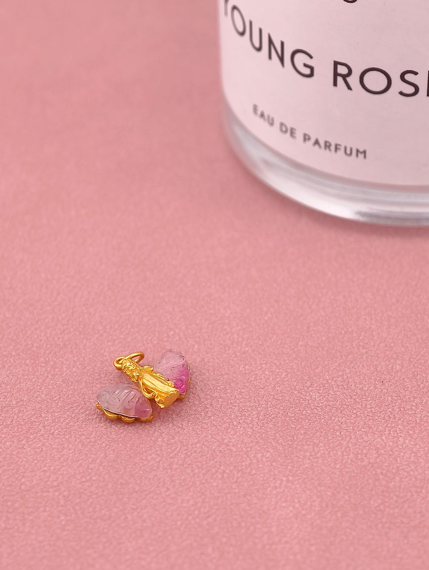 Natural Pink Tourmaline Sterling Silver Pendant image