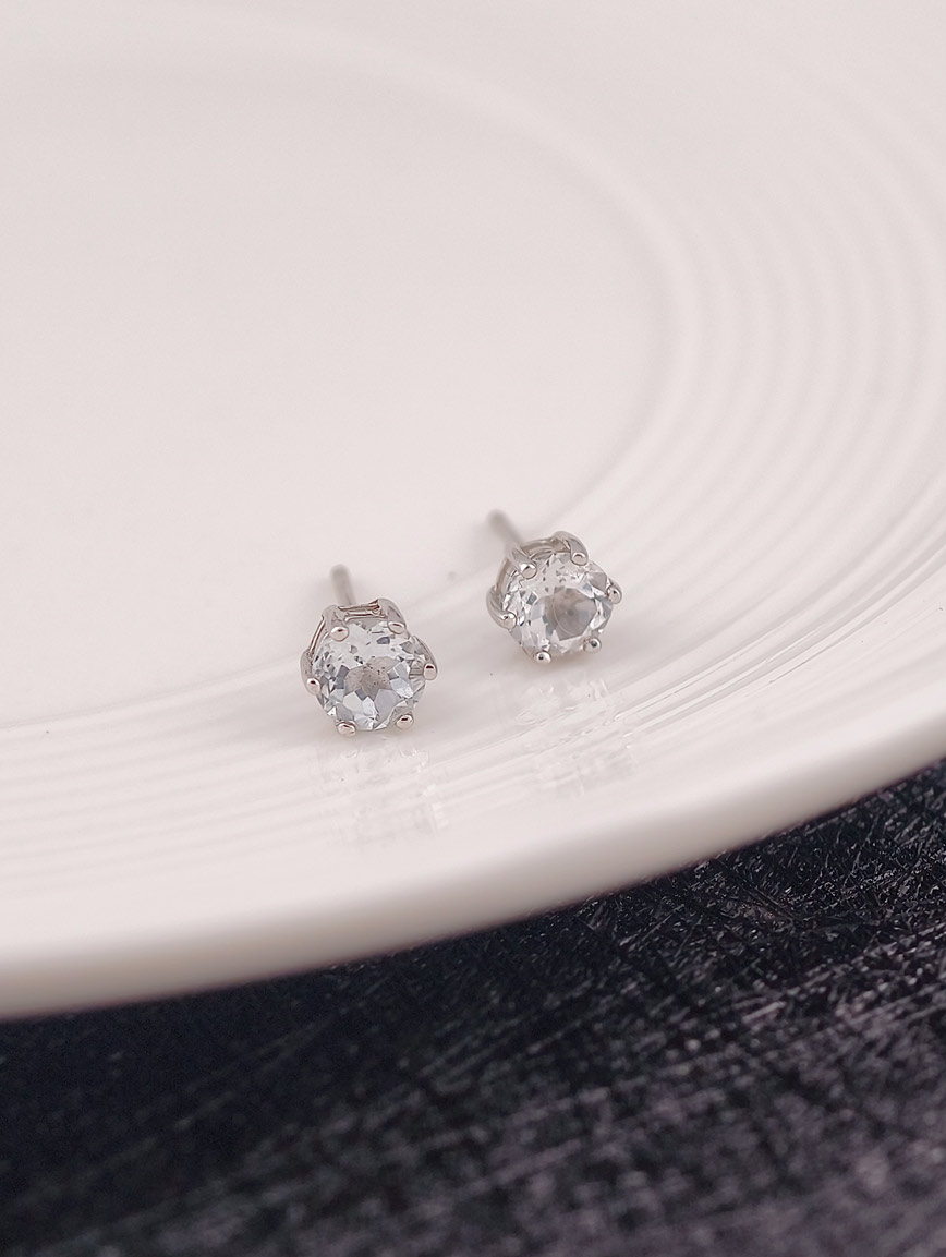 Natural Topaz Simple Style Sterling Silver Earrings image