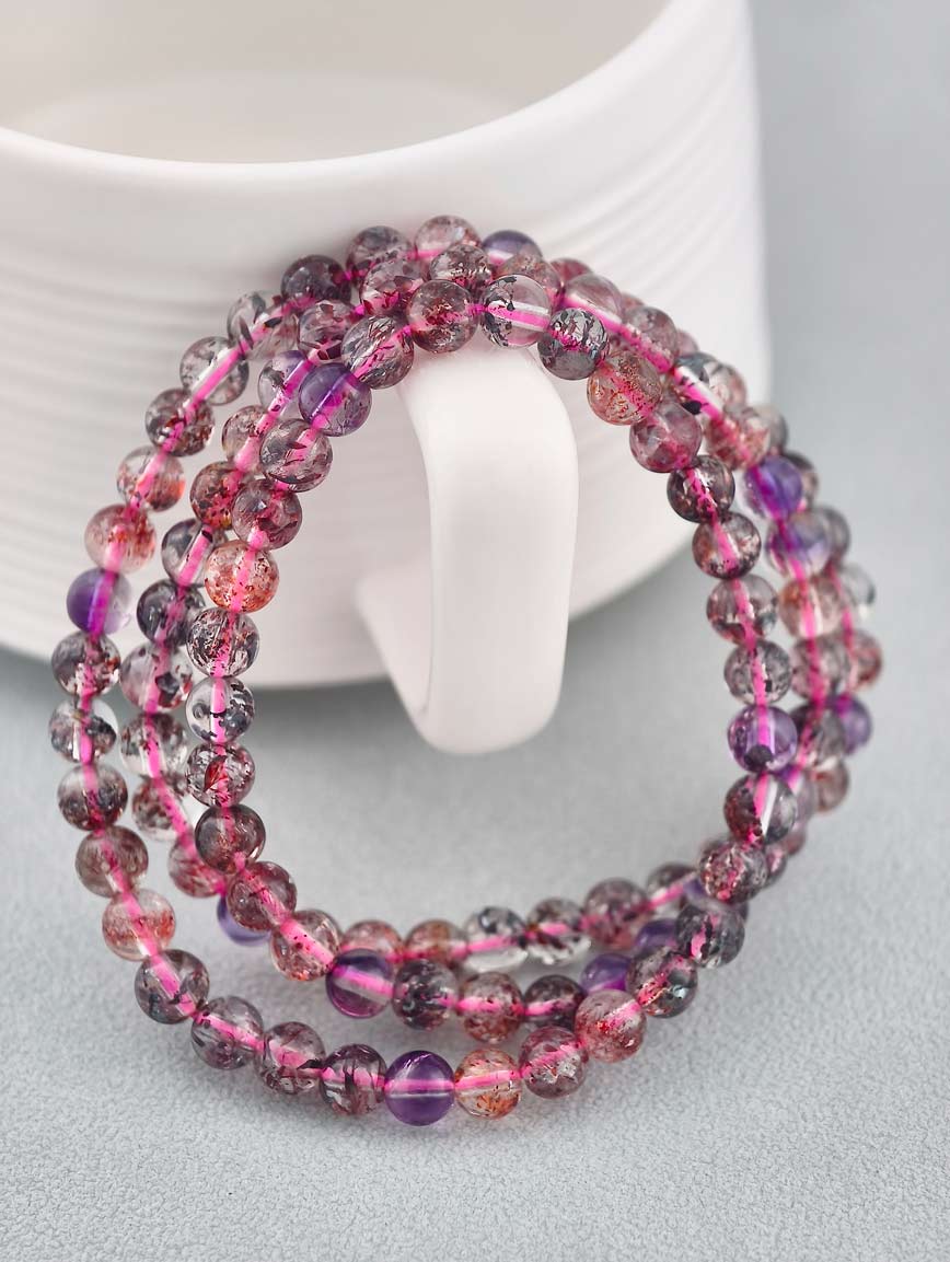 Natural Super Seven Three-Wrap Bracelet image