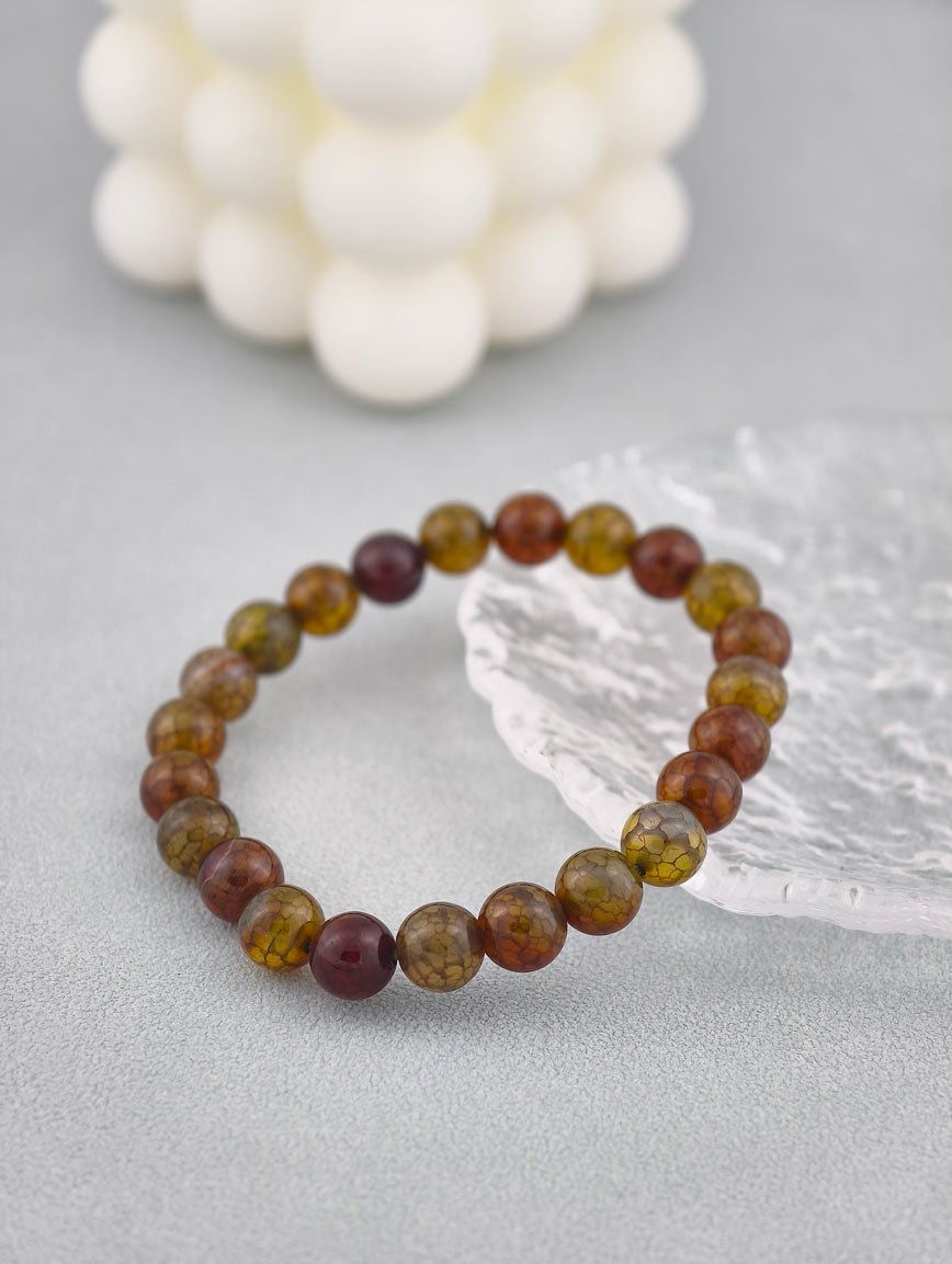 Natural Dragon Pattern Agate Bracelet image