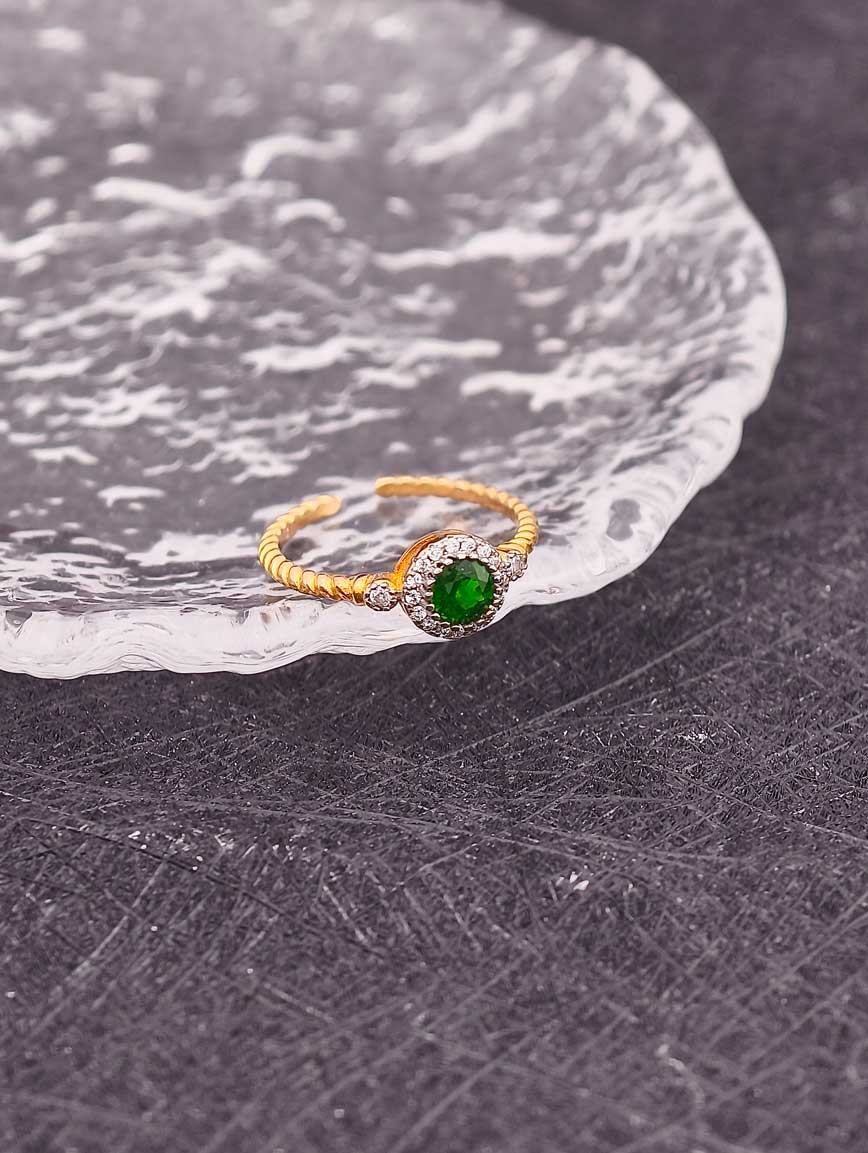 Natural Diopside Open Adjustable Ring image