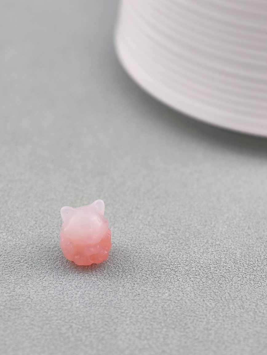 Natural Graduated Alxa Agate Nine-Tailed Fox DIY Accessory image