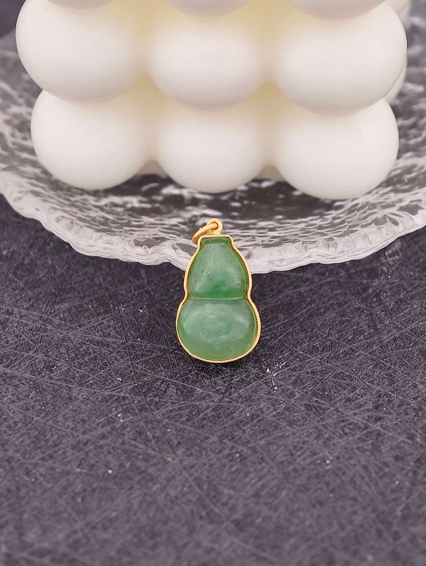 Natural Jadeite Gourd Sterling Silver Pendant image