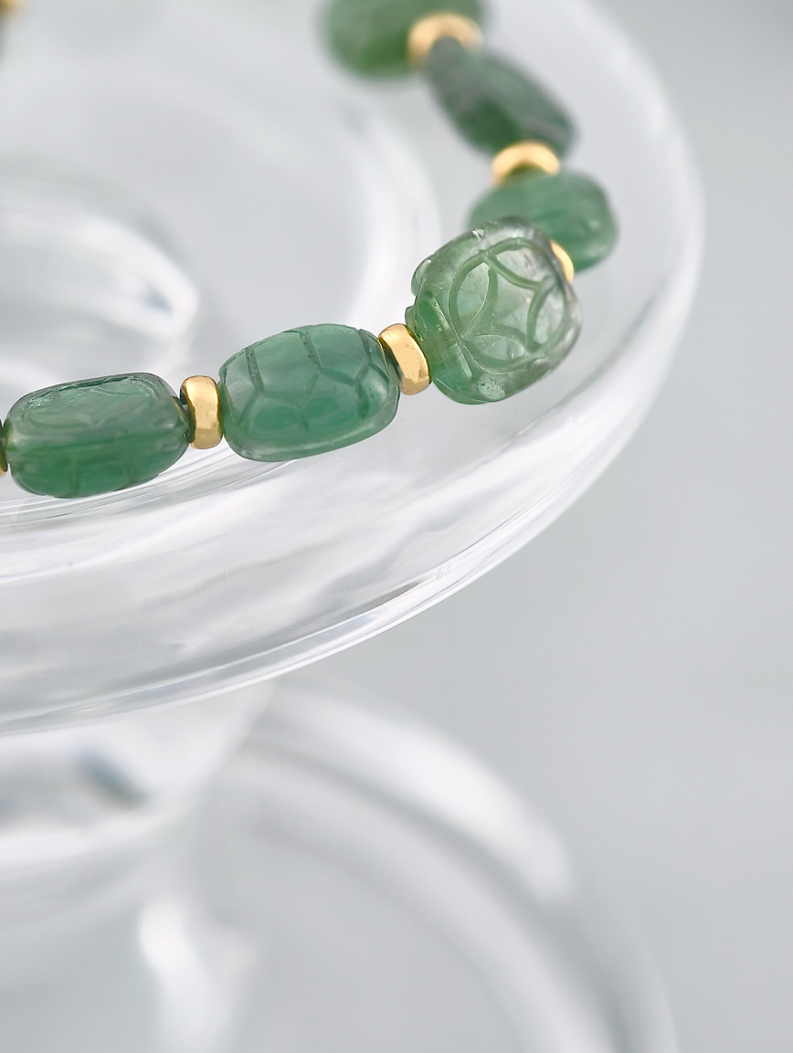 Natural Green Tourmaline Simple Style Bracelet image