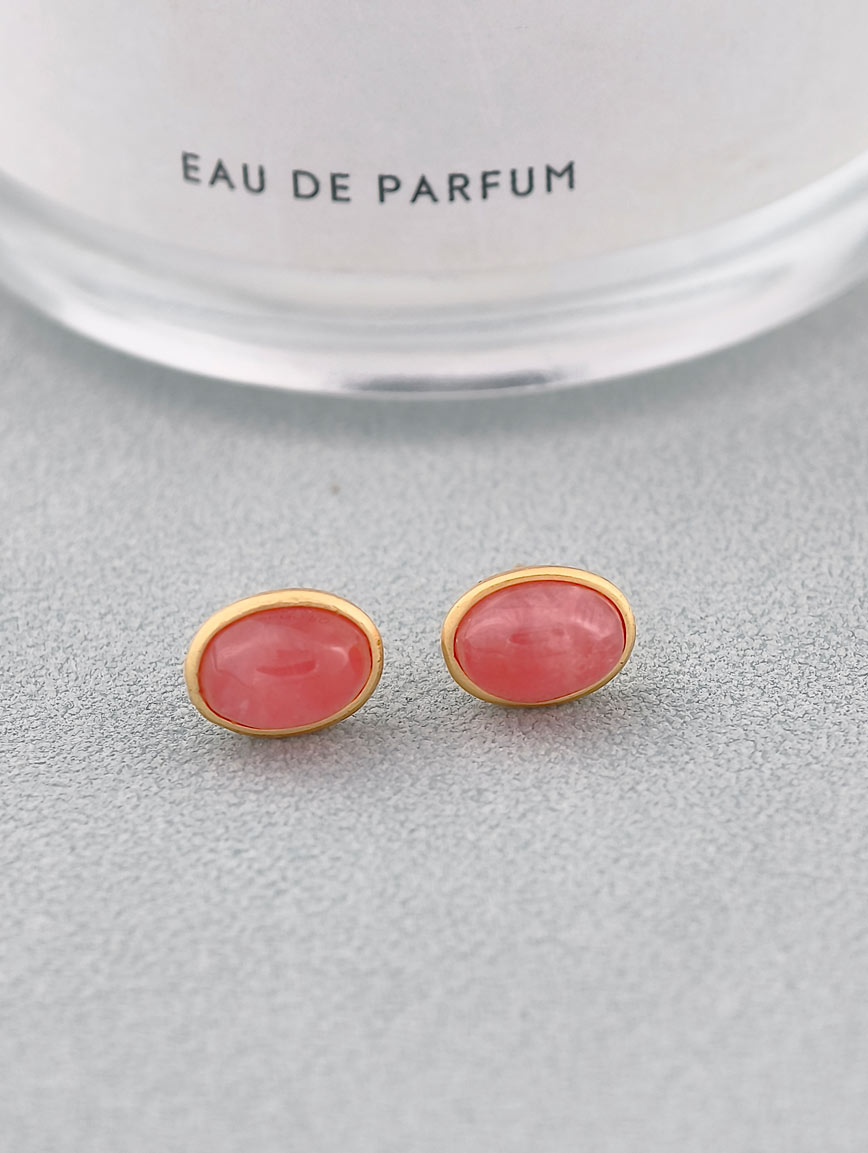 Natural Rhodochrosite Sterling Silver Earrings image