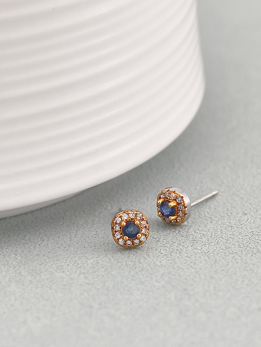 Natural Sapphire Exquisite Style Sterling Silver Earrings image