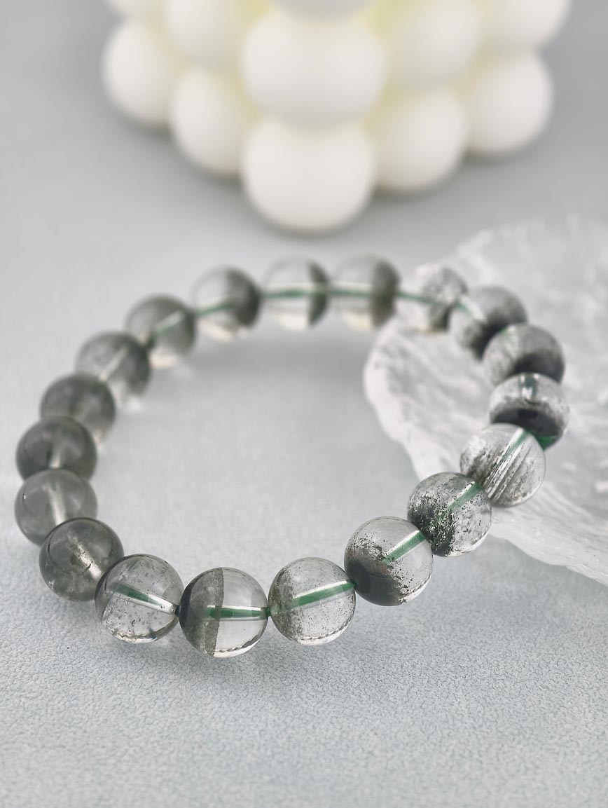 Brazilian Natural Green Phantom Treasure Basin Bracelet image