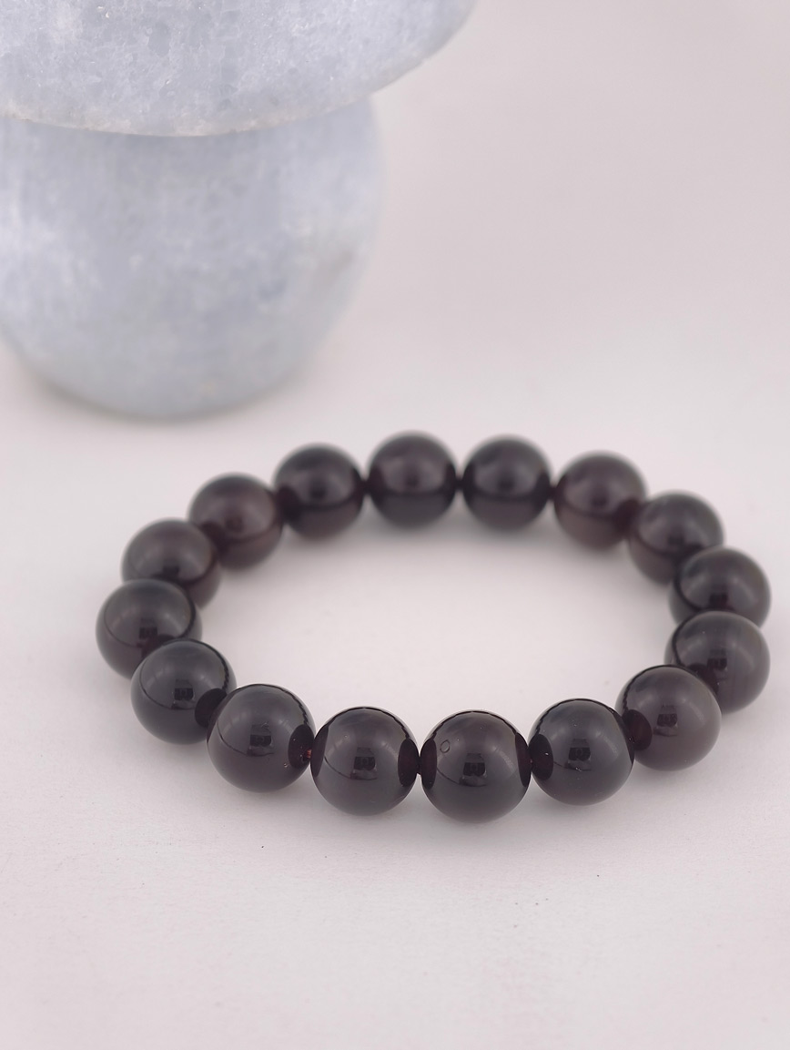 Natural Obsidian Bracelet 11 mm image
