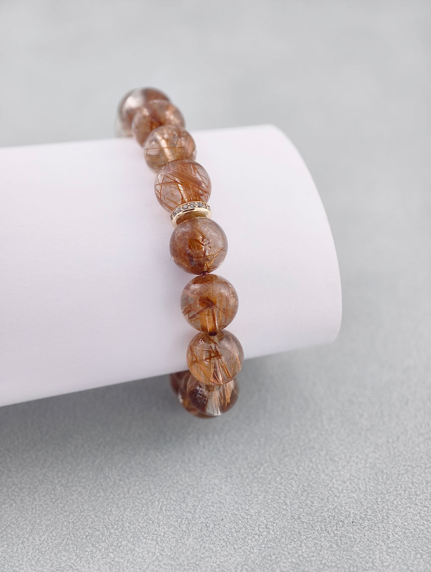 Natural Copper Rutilated Quartz Exquisite Style Bracelet image
