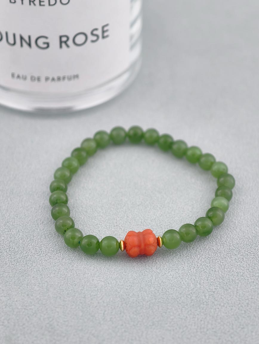 Natural Jasper and South Red Agate Simple Style Bracelet image