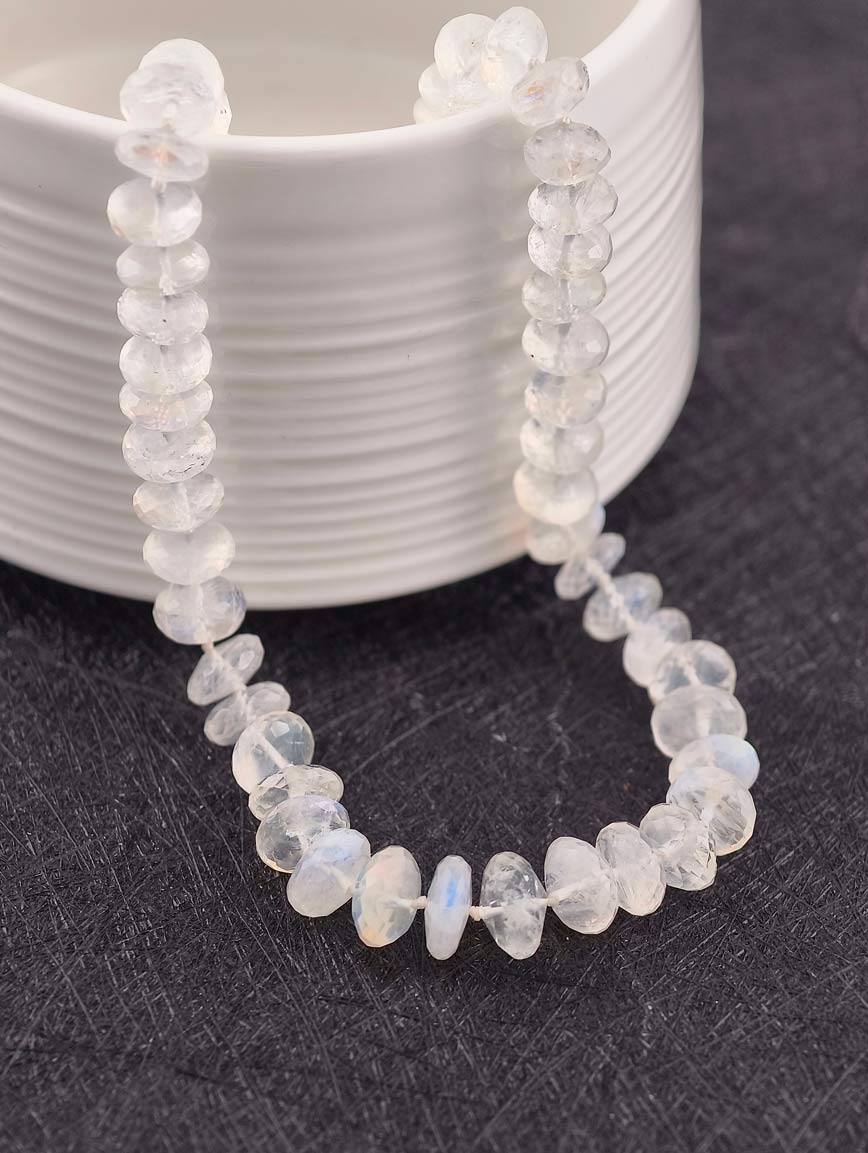 Natural Abacus Bead Moonstone Necklace image