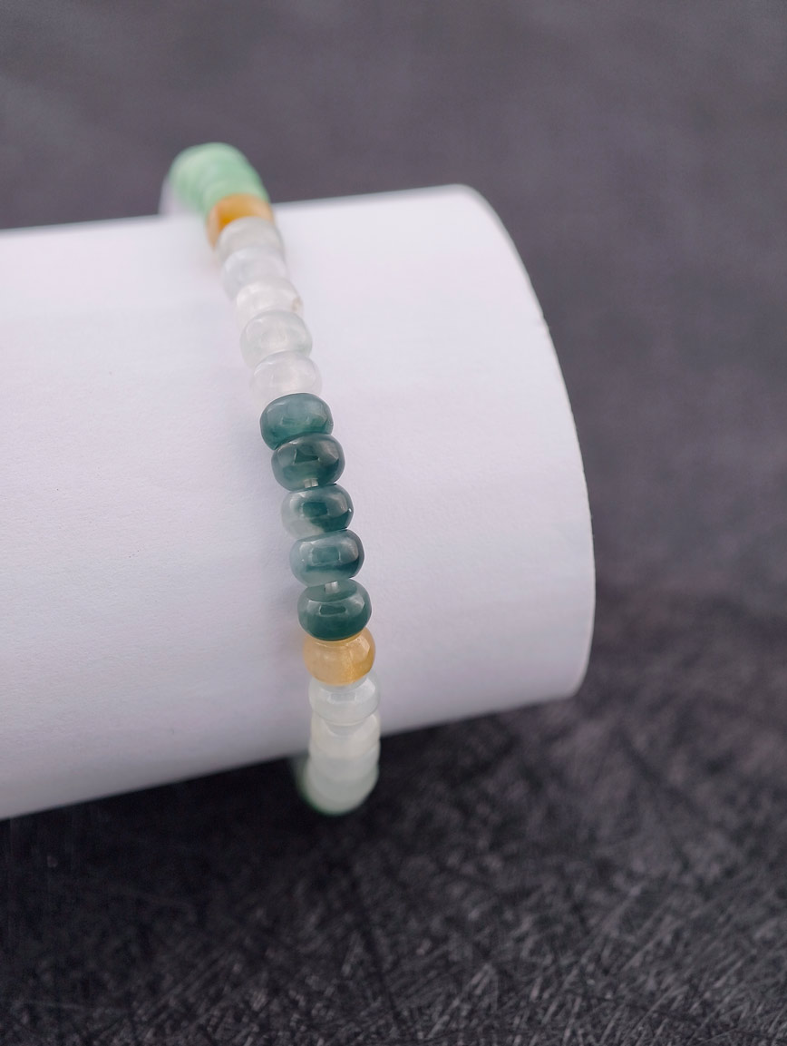Natural Multi-Colored Jadeite Bracelet image