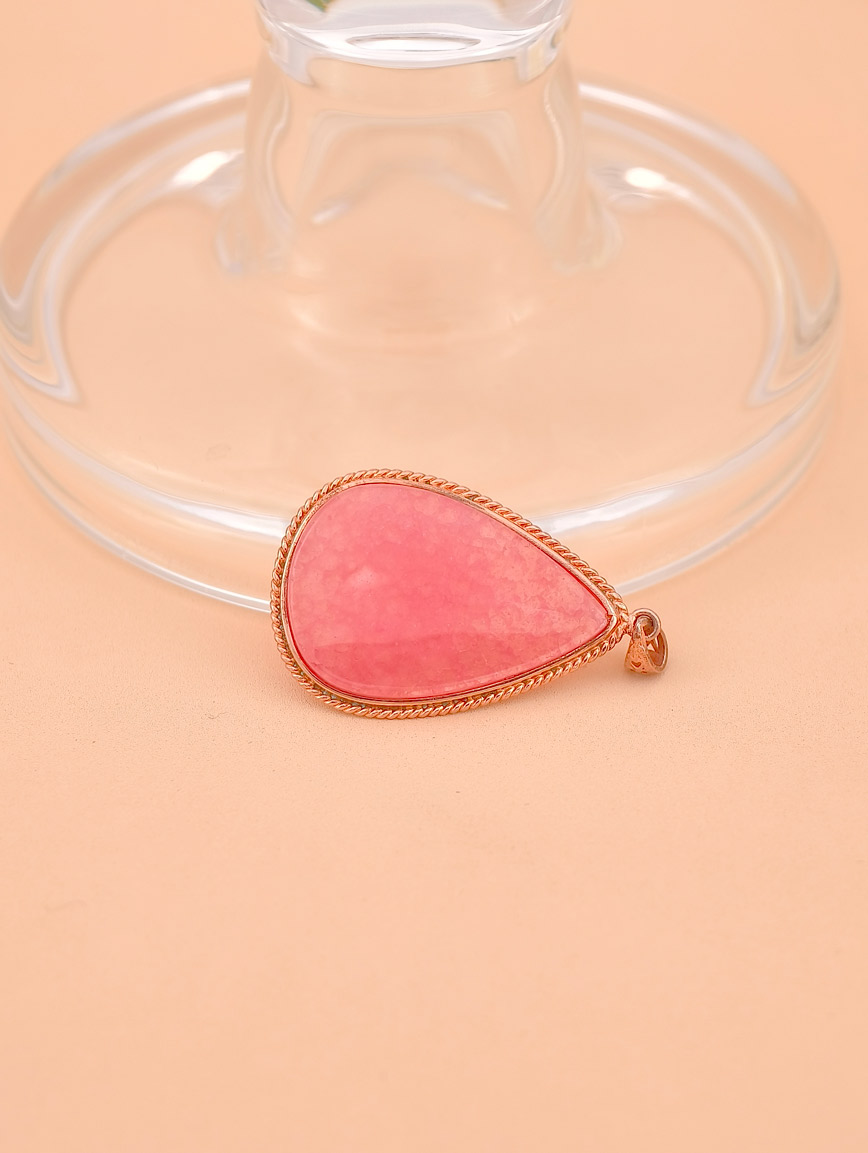 Natural Rhodochrosite Simple Style Sterling Silver Pendant image
