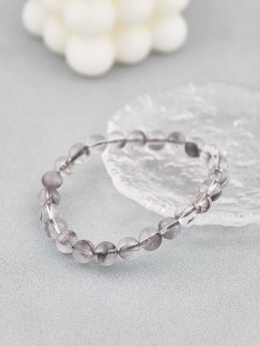Natural Silver Rutilated Quartz Bracelet image