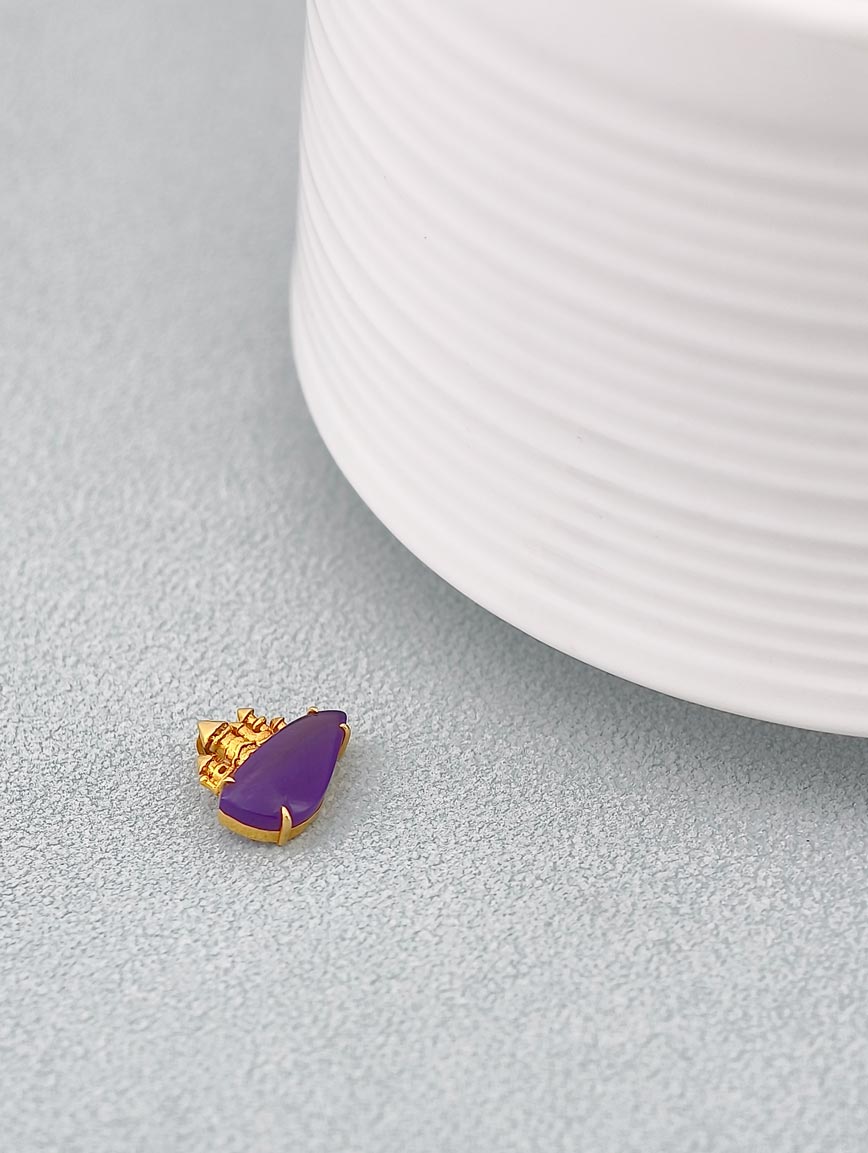 18K Gold Sugilite Small Castle Pendant image