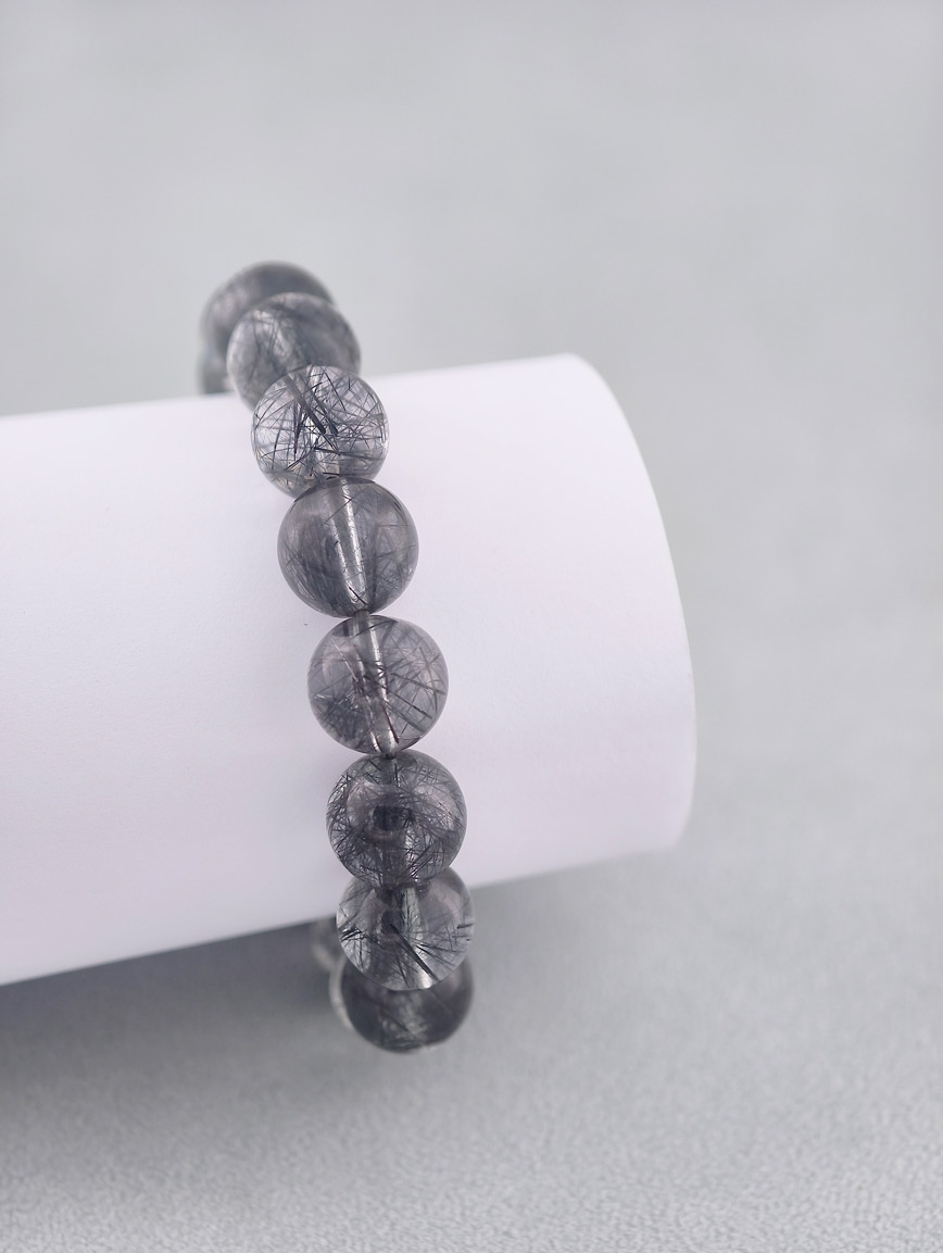 Natural Black Rutilated Quartz Energy Bracelet image