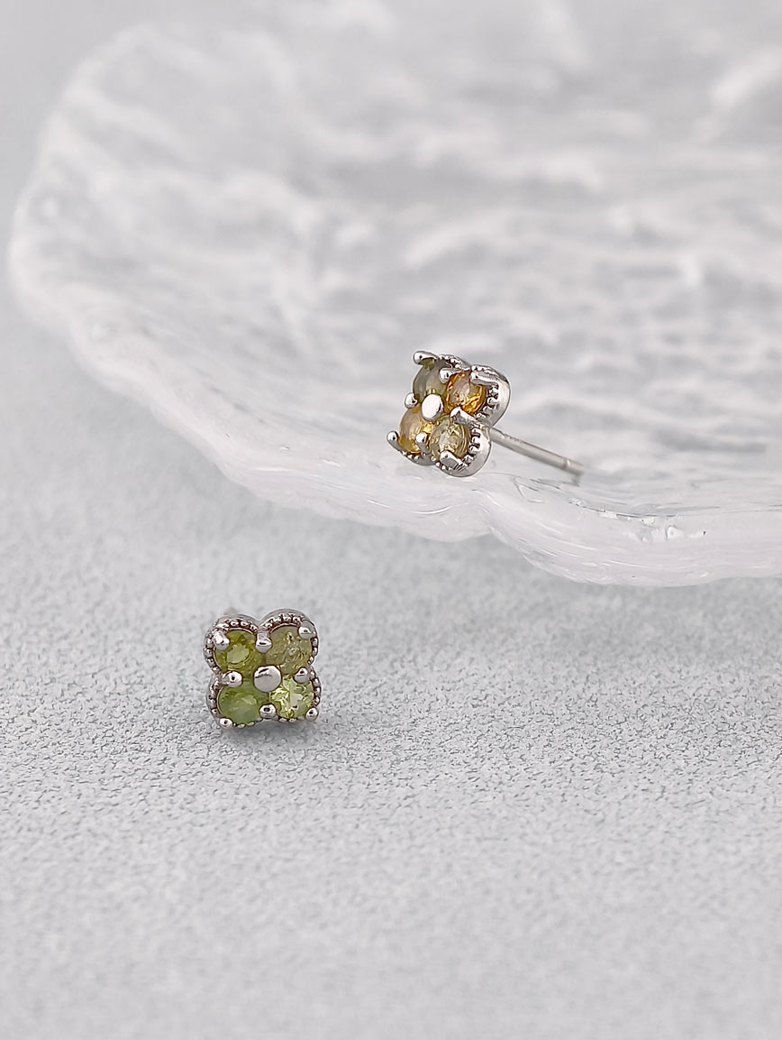 Natural Tourmaline Sterling Silver Earrings image