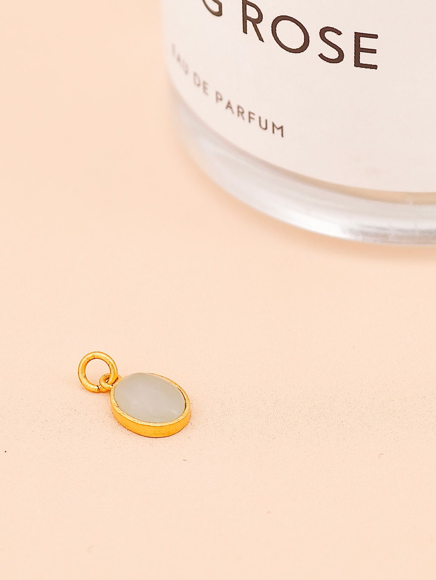 Natural White Jadeite Sterling Silver Pendant image