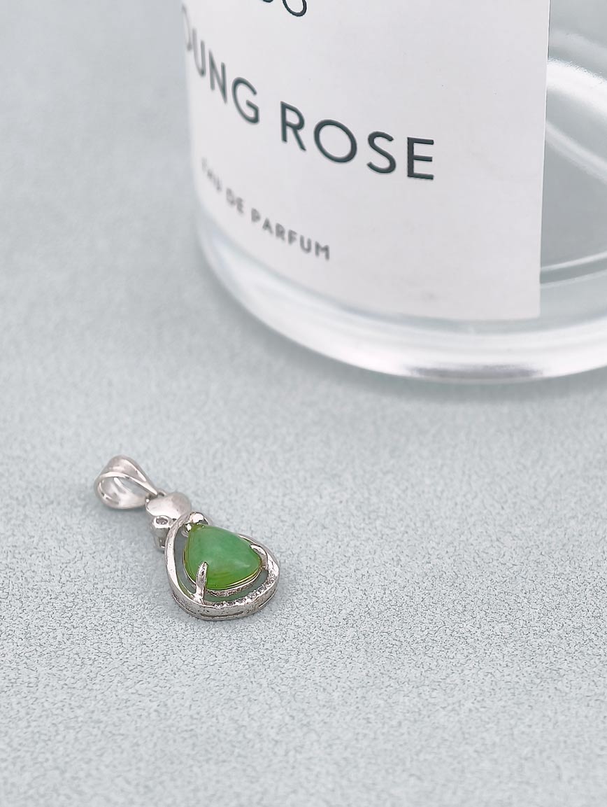 Natural Jadeite Sterling Silver Pendant image