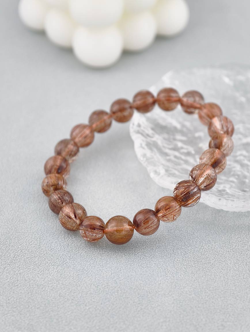 Natural Brazilian Copper Rutilated Quartz Energy Bracelet image