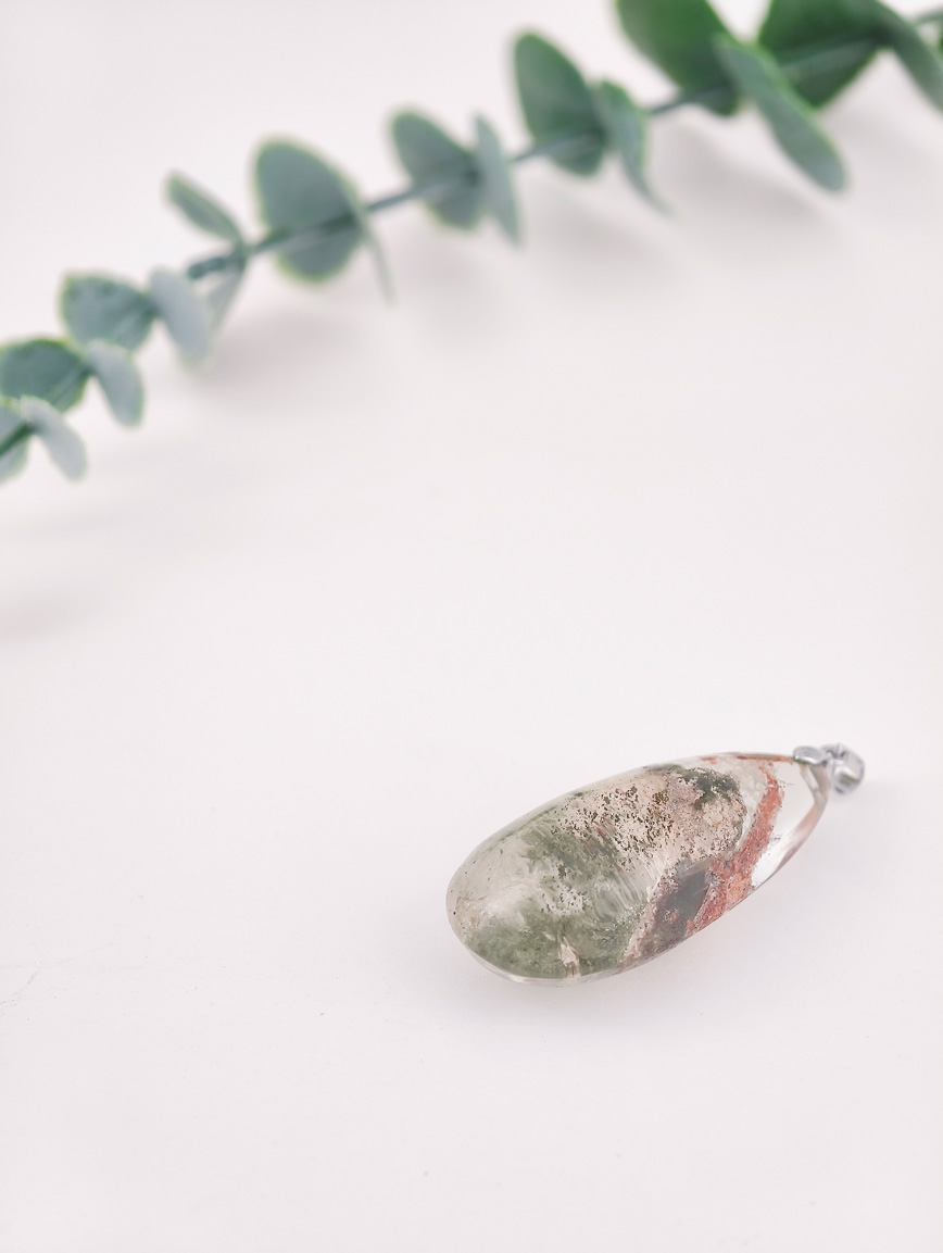 Natural Colorful Phantom Sterling Silver Pendant image