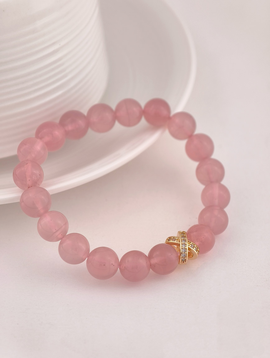 Natural Rose Quartz Delicate Style Bracelet image