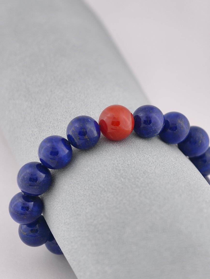 Natural Lapis Lazuli and South Red Agate Bracelet image