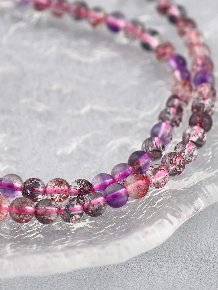 Natural Super Seven Three-Wrap Bracelet image