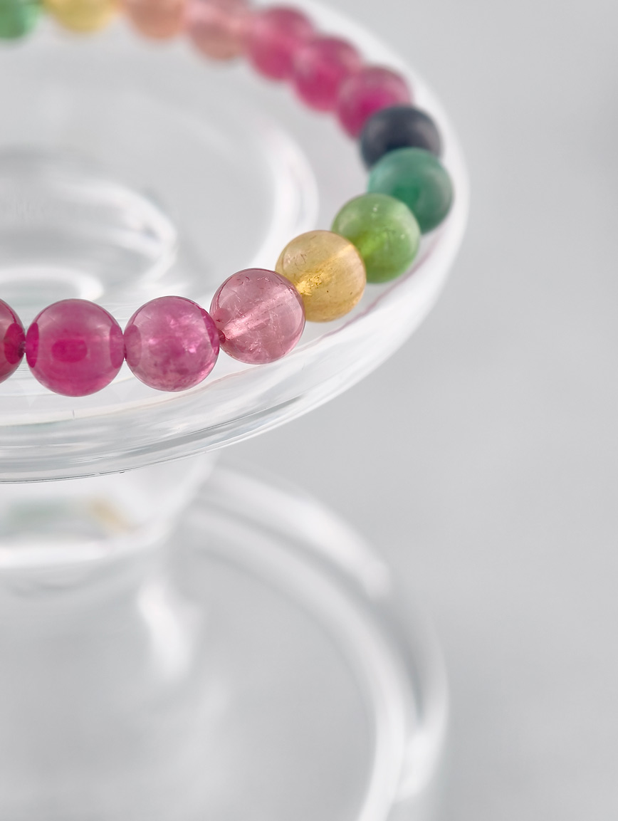 Natural Brazilian Old-Mine Rainbow Tourmaline Bracelet image