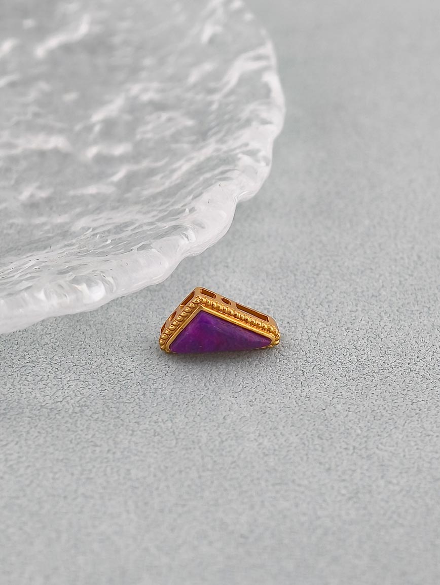 18K Gold Inlaid Sugilite Unique Style DIY Accessory image