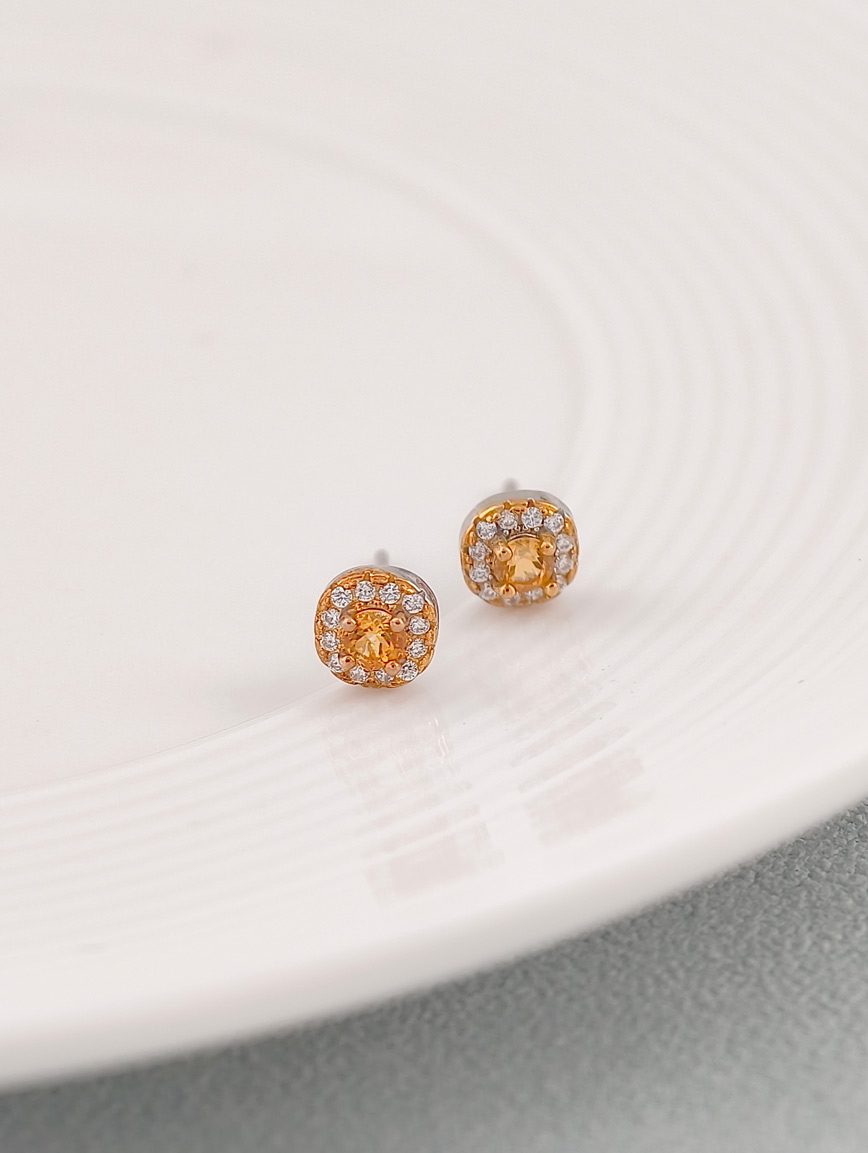 Natural Citrine Exquisite Style Sterling Silver Earrings image