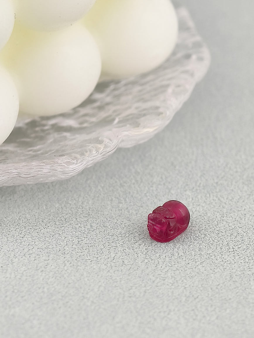 Natural Red Tourmaline Pixiu DIY Accessory image