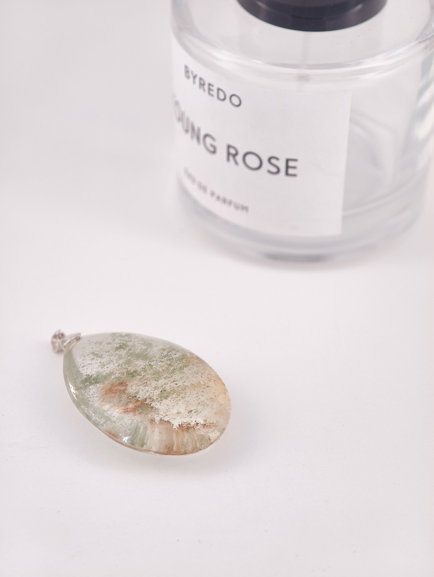 Natural White Phantom Sterling Silver Pendant image